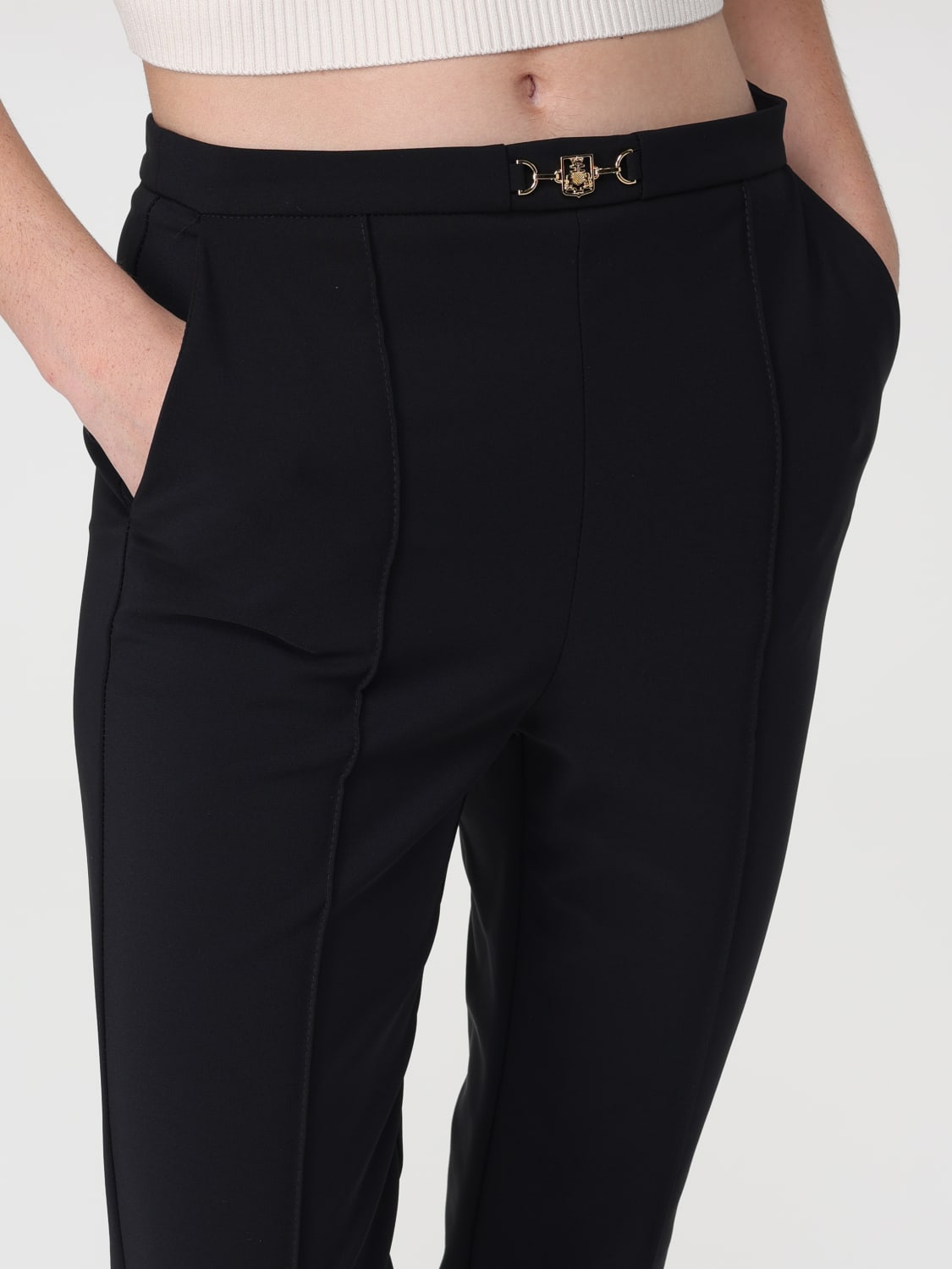 Giglio Pantalone In Tessuto Tecnico Con Morsetto Elisabetta Franchi