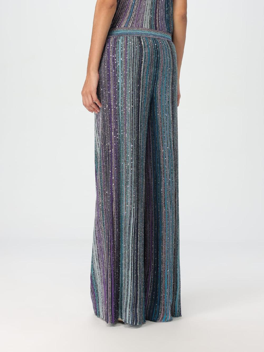 Giglio Pantalone Missoni In Viscosa Lamè Con Righe Multicolor