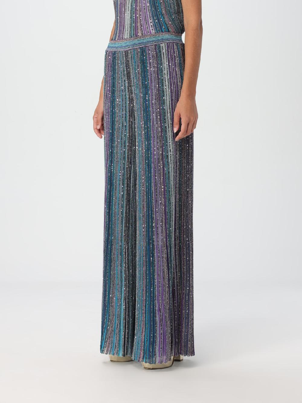 Giglio Pantalone Missoni In Viscosa Lamè Con Righe Multicolor