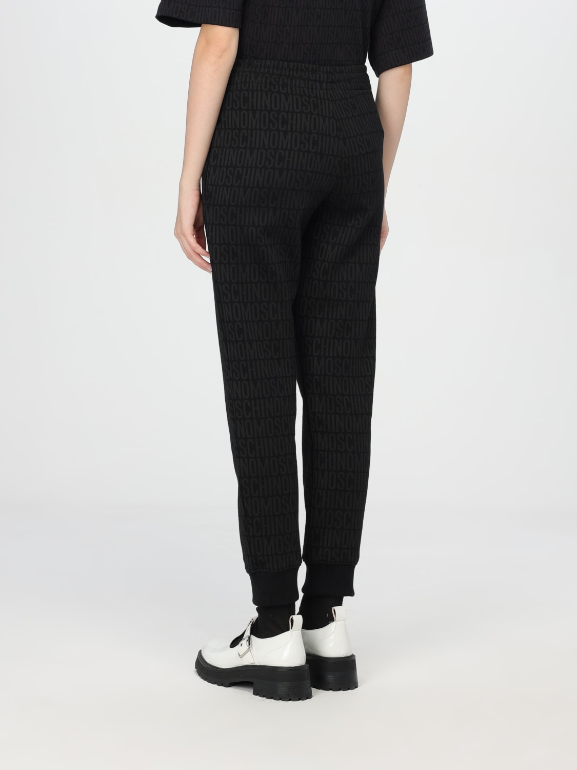 Giglio Pantalone Moschino Couture In Cotone Con Logo