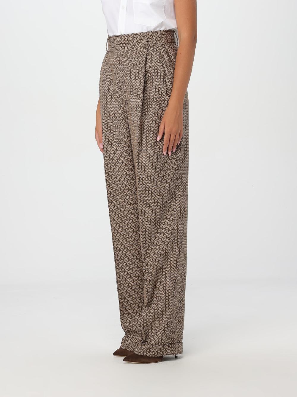 Giglio Pantalone Moschino Couture In Lana Vergine Con Motivo Jacquard