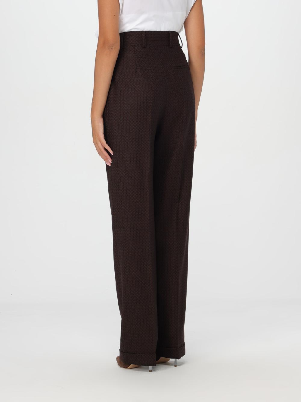 Giglio Pantalone Moschino Couture In Lana Vergine Con Motivo Jacquard