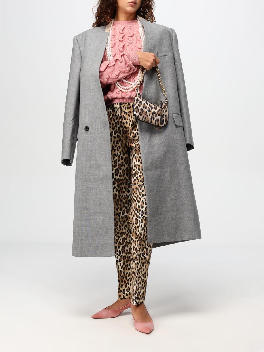 Giglio Pantalone Moschino Couture In Viscosa Animalier