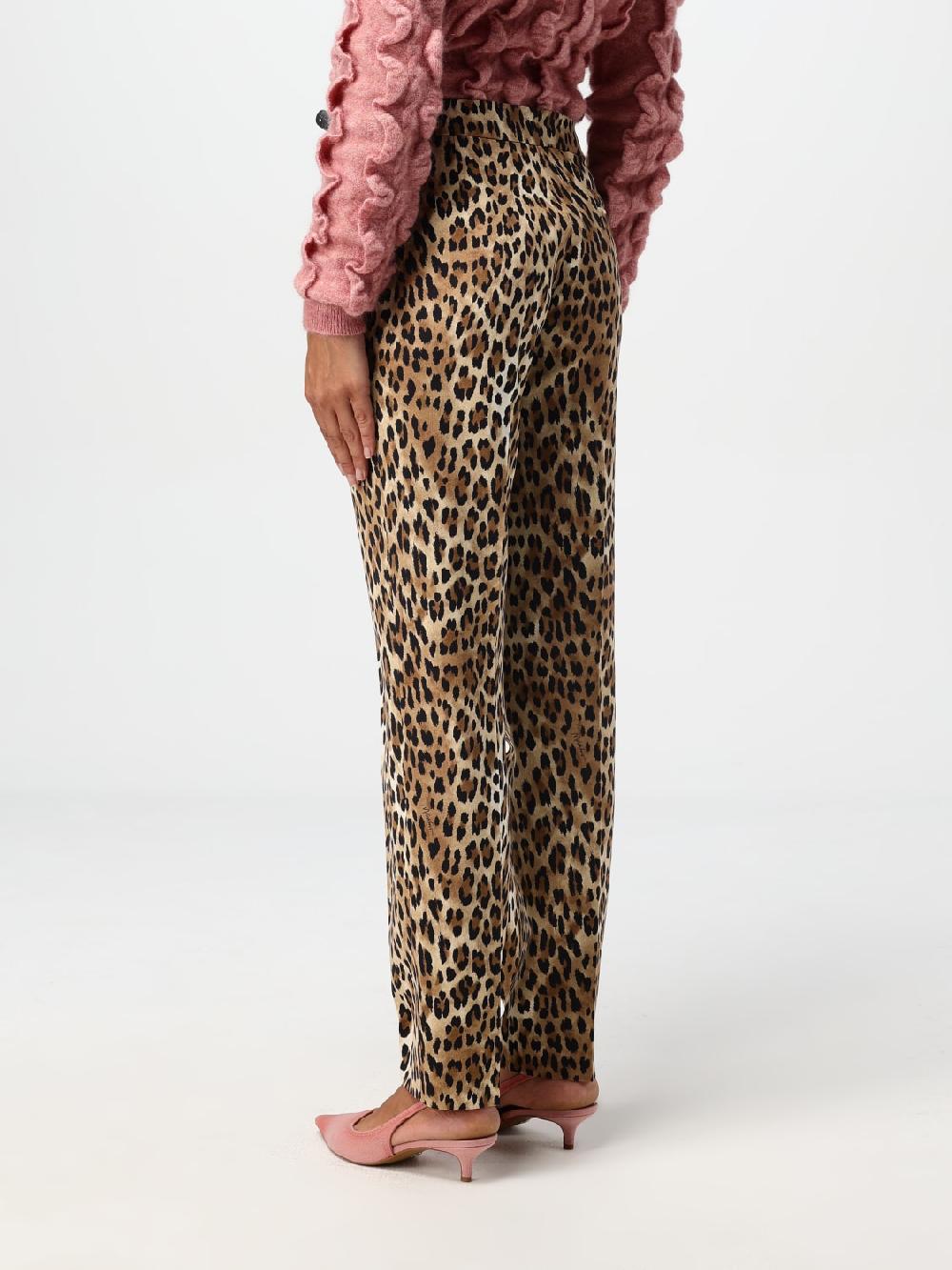 Giglio Pantalone Moschino Couture In Viscosa Animalier