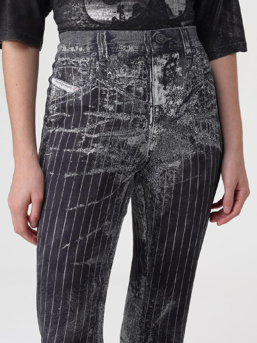 Giglio Pantalone P-Retty Diesel In Raso Stretch Con Stampa Gessata