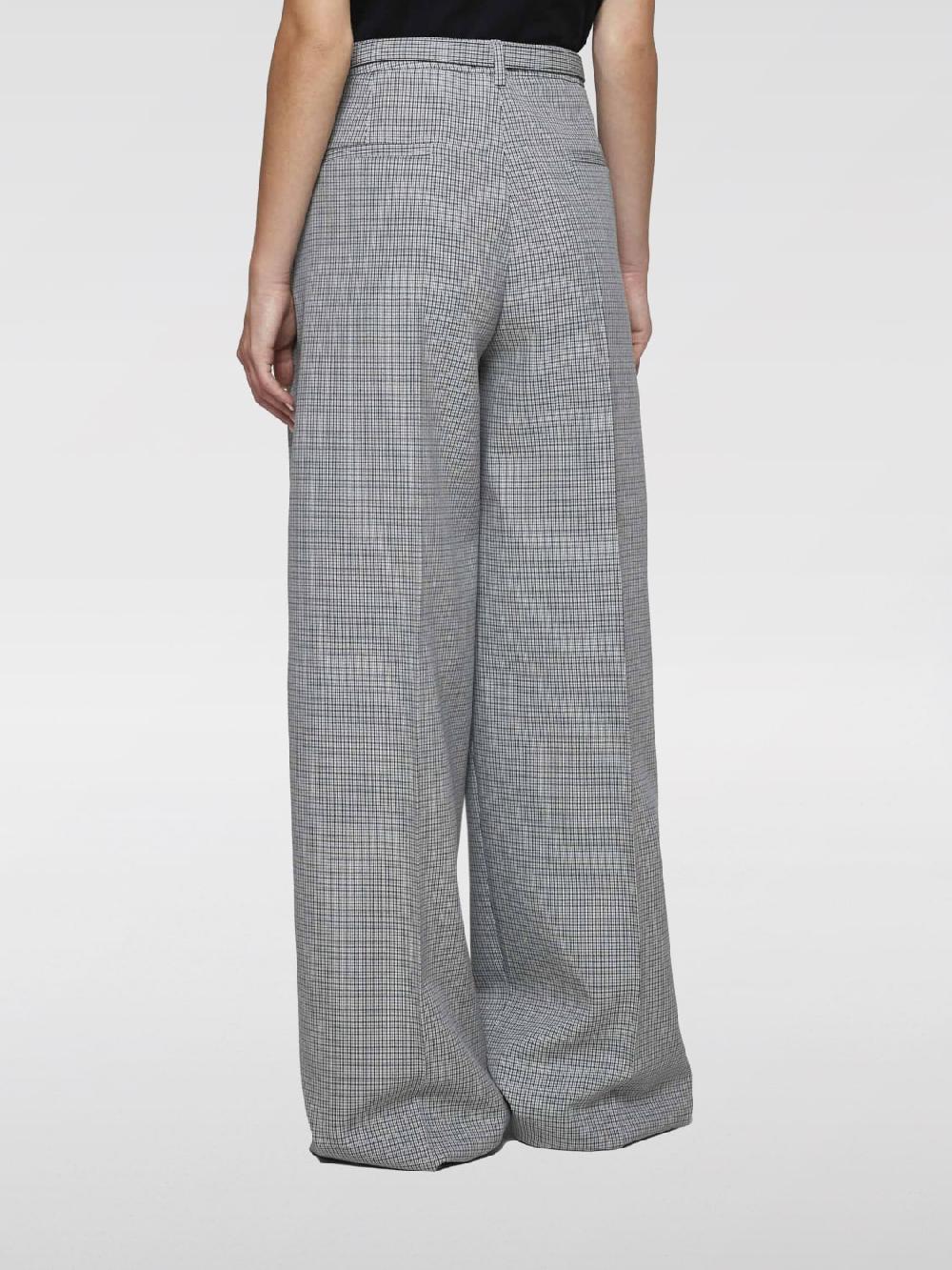 Giglio Pantalone Palazzo In Lana Vergine A Quadretti Jil Sander