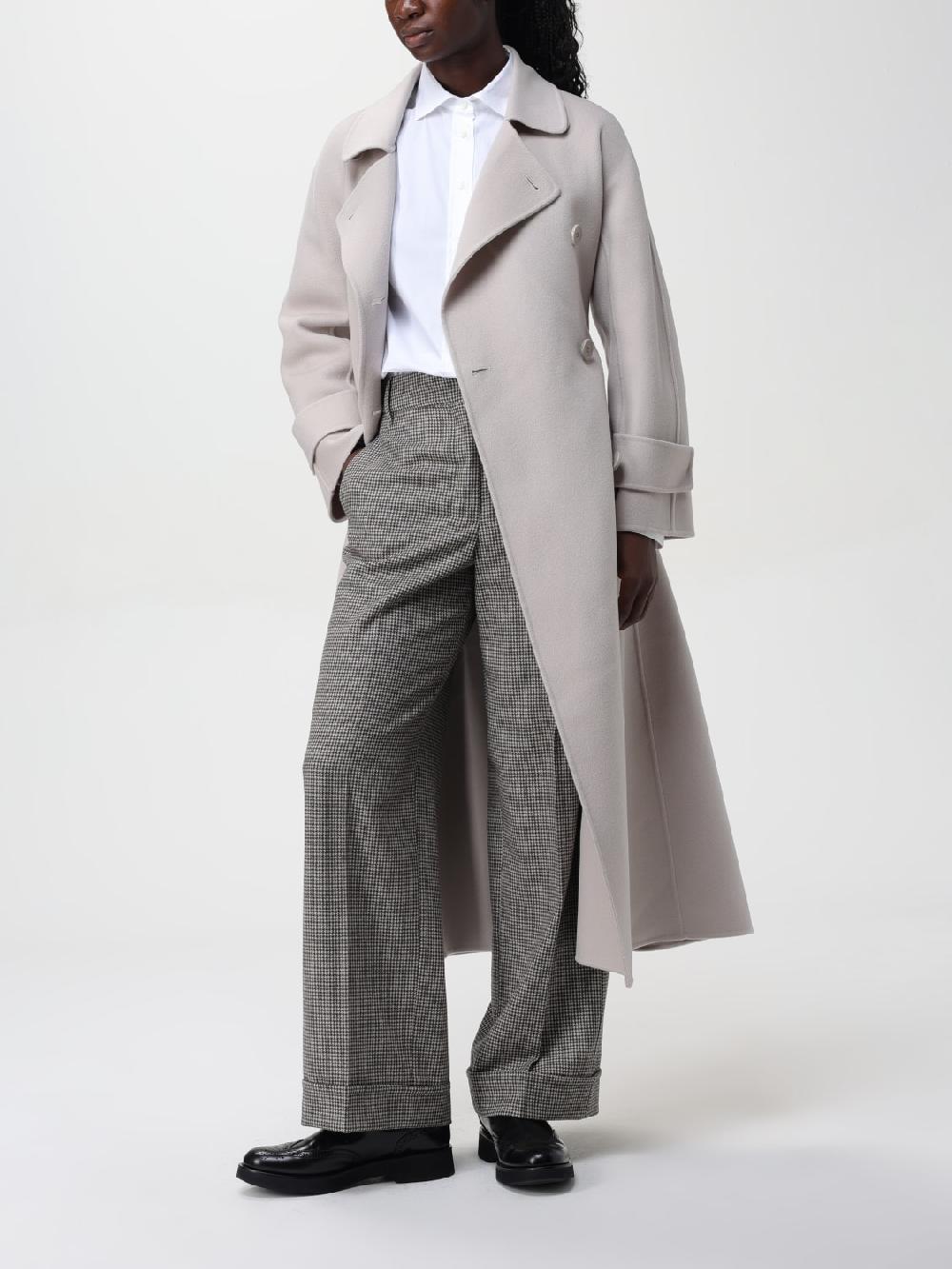 Giglio Pantalone 'S Max Mara In Lana Con Motivo Principe Di Galles