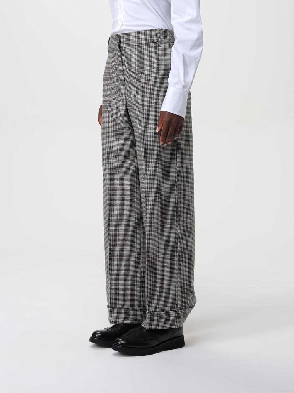 Giglio Pantalone 'S Max Mara In Lana Con Motivo Principe Di Galles