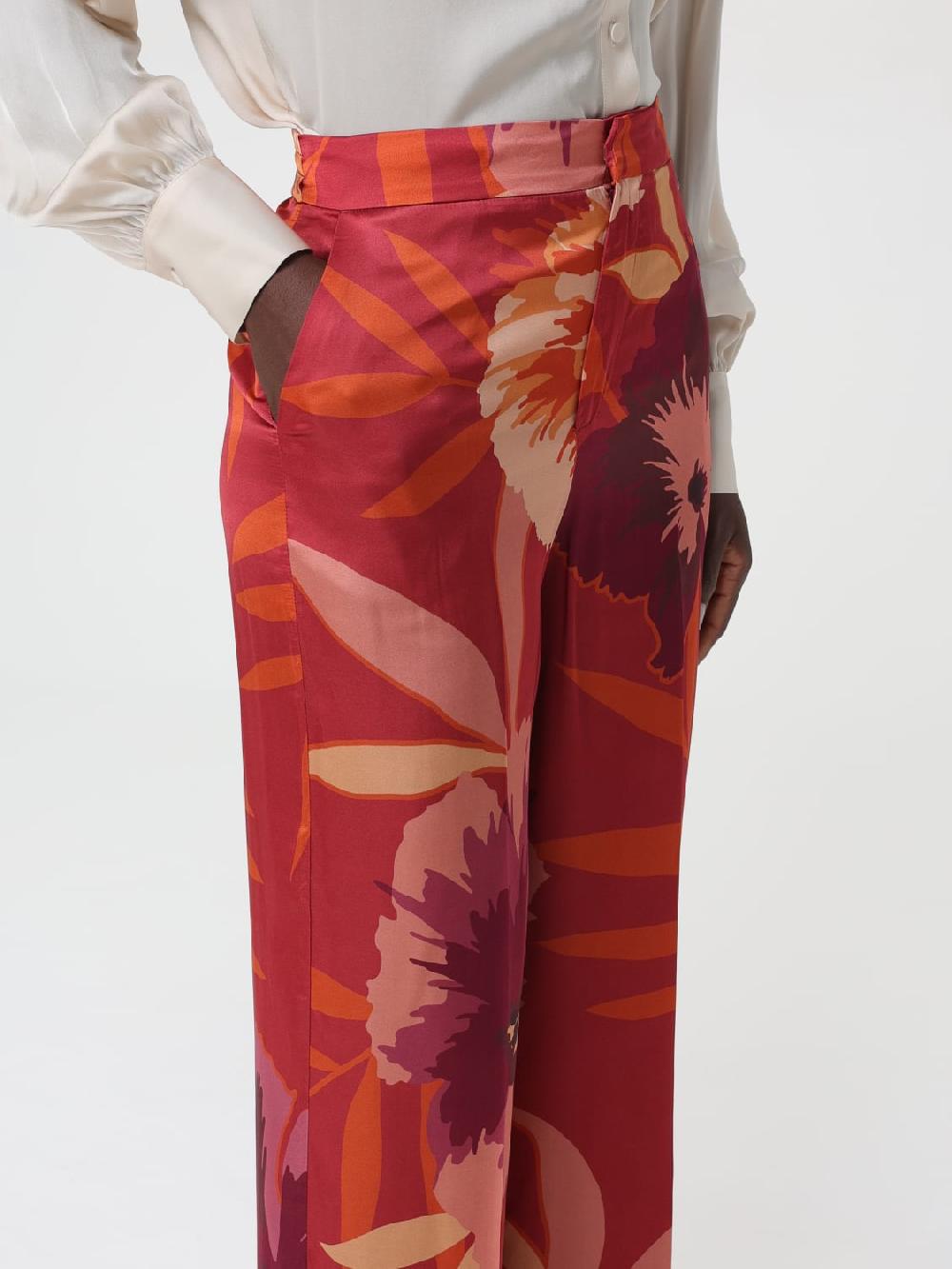 Giglio Pantalone Twinset In Raso Con Motivo Floreale Jacquard