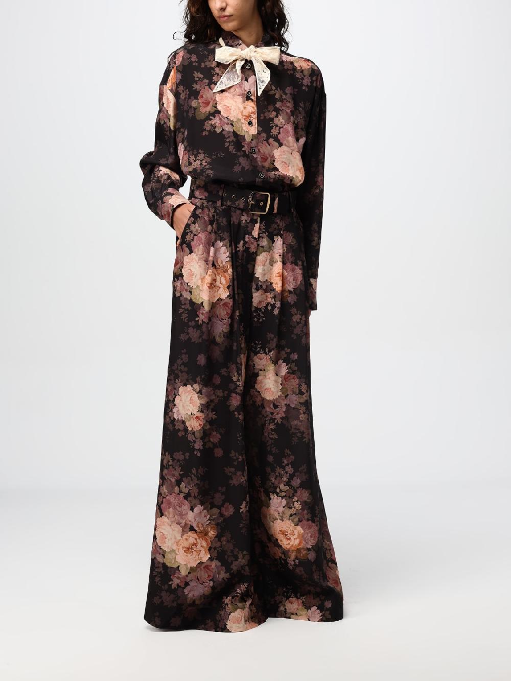 Giglio Pantalone Zimmermann In Seta Con Fiori All Over