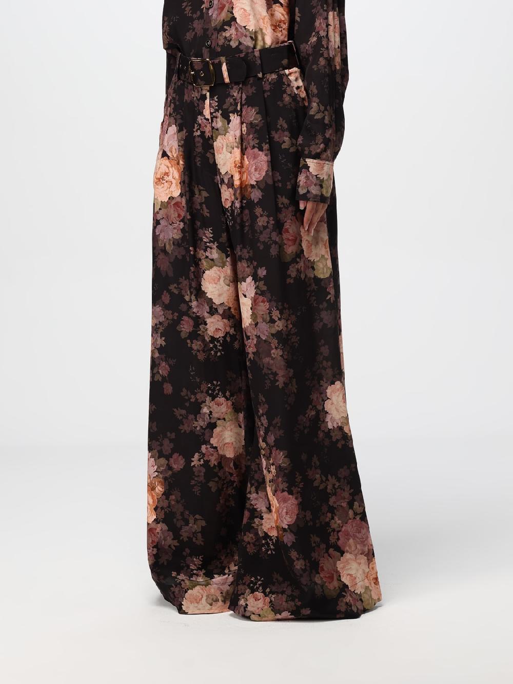 Giglio Pantalone Zimmermann In Seta Con Fiori All Over