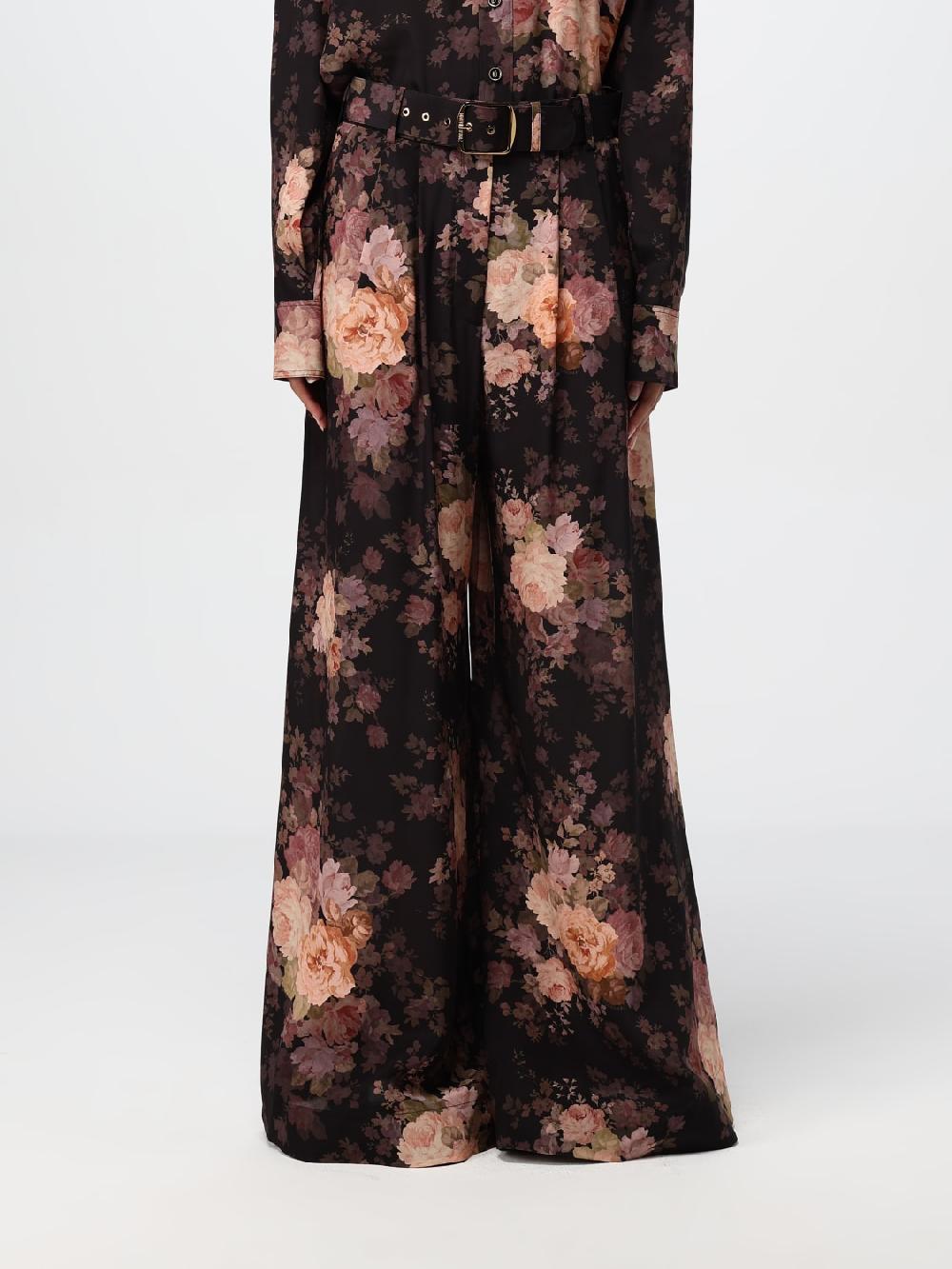 Giglio Pantalone Zimmermann in seta con fiori all over