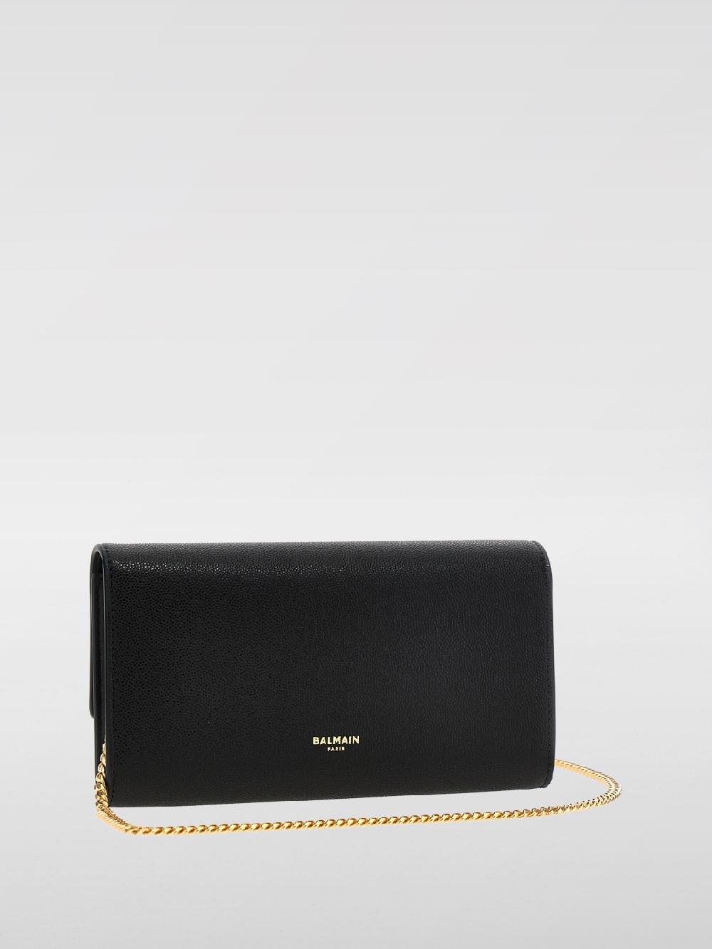 Giglio Pochette Emblema In Pelle Di Vitello Granulata Balmain