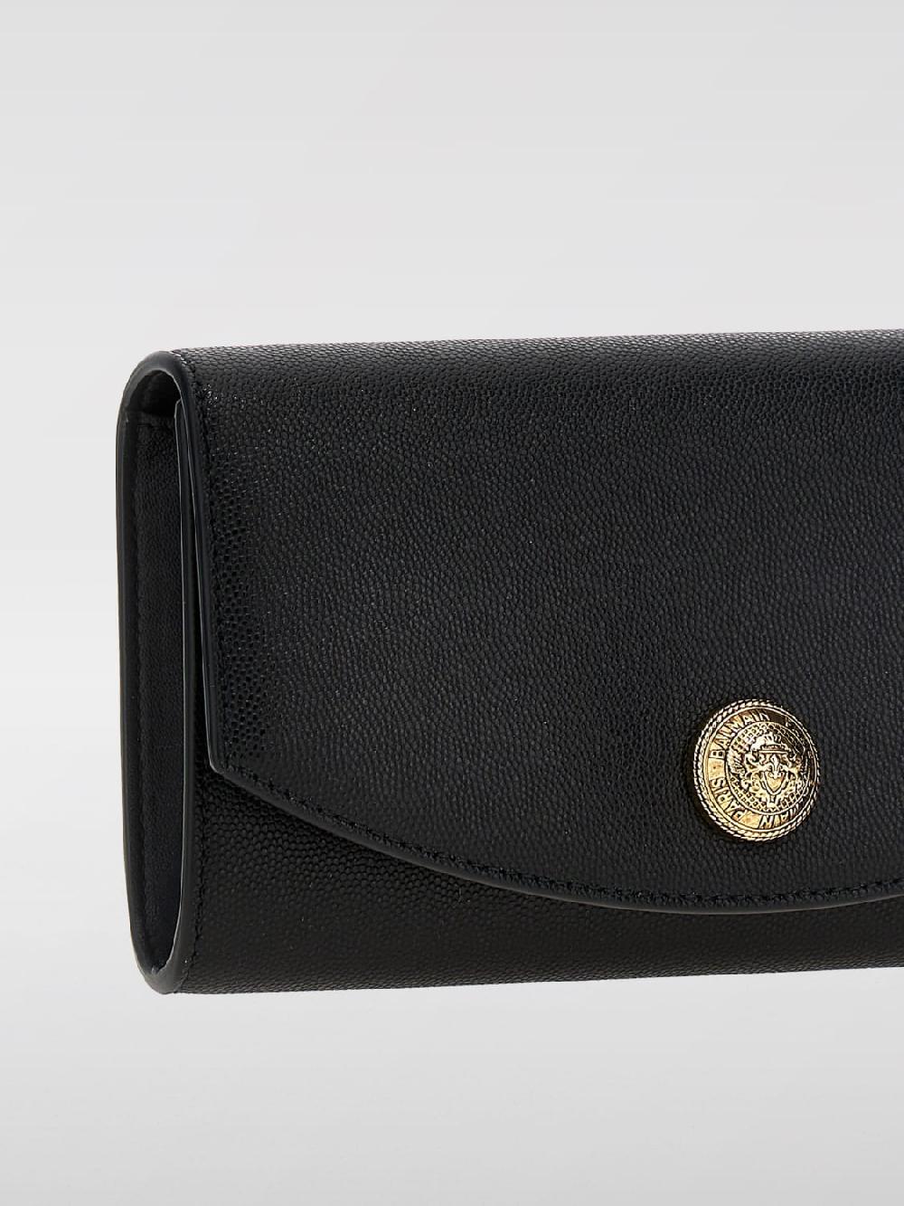 Giglio Pochette Emblema In Pelle Di Vitello Granulata Balmain
