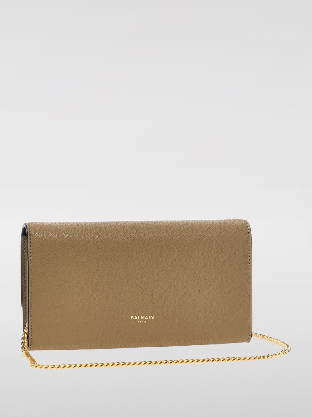 Giglio Pochette Emblema In Pelle Di Vitello Granulata Balmain