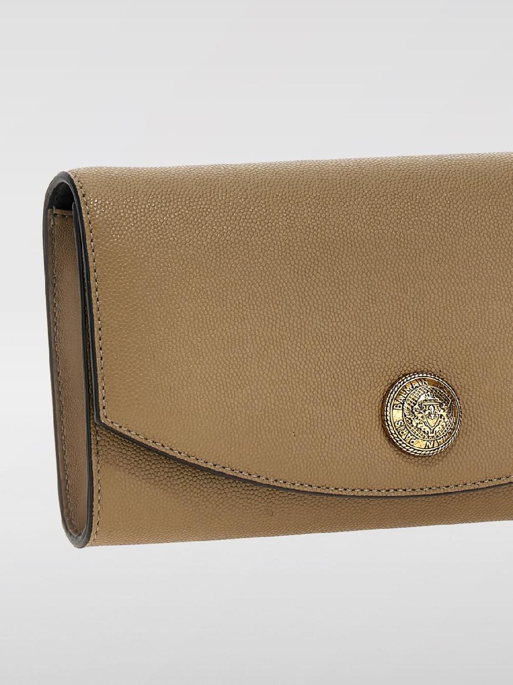 Giglio Pochette Emblema In Pelle Di Vitello Granulata Balmain