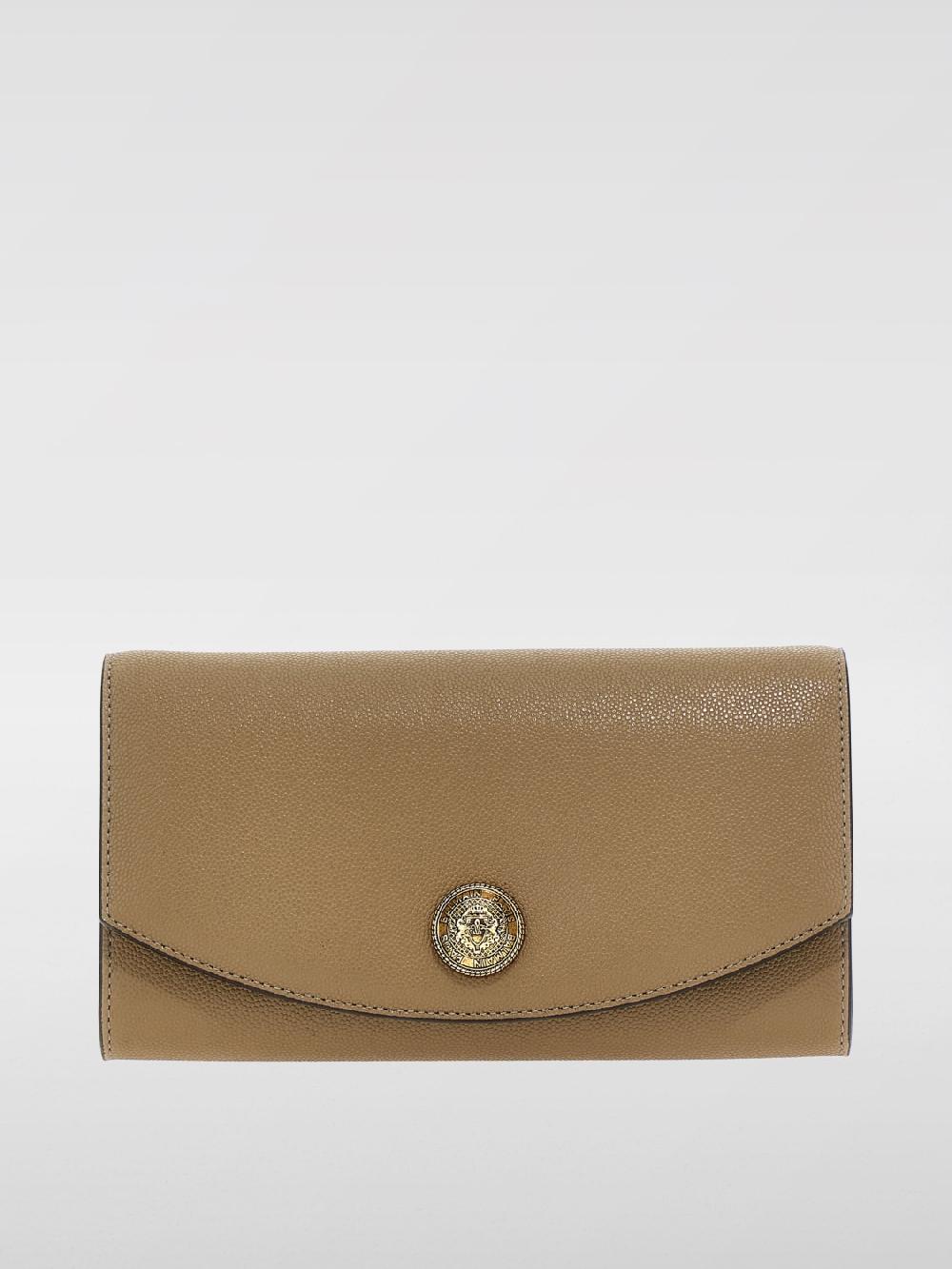 Giglio Pochette Emblema in pelle di vitello granulata Balmain