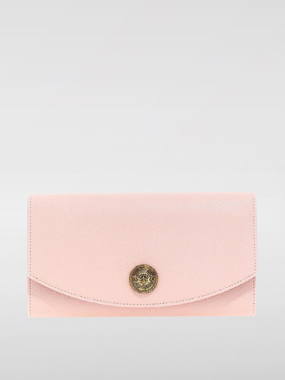 Giglio Pochette Emblema in pelle di vitello granulata Balmain