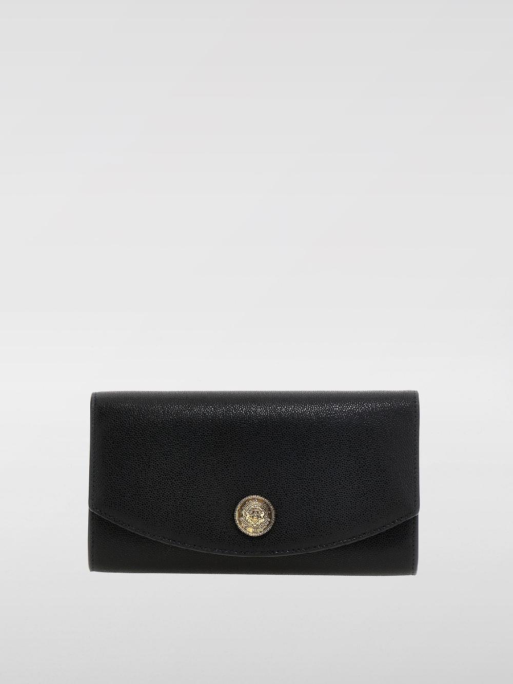 Giglio Pochette Emblema in pelle di vitello granulata Balmain