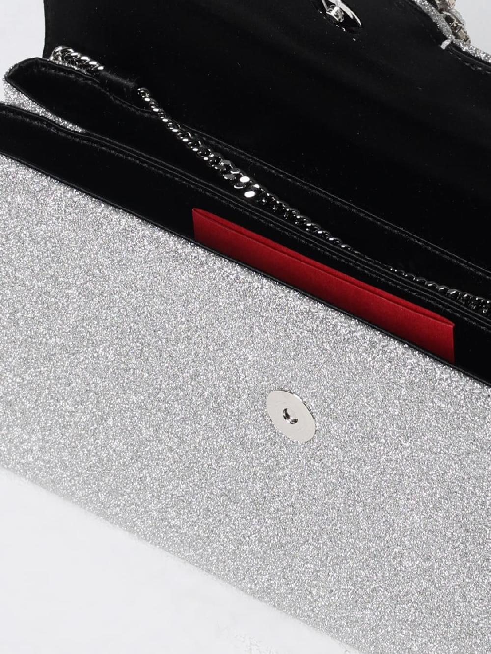 Giglio Pochette Roger Vivier In Pelle Glitter Con Fibbia Flower Strass