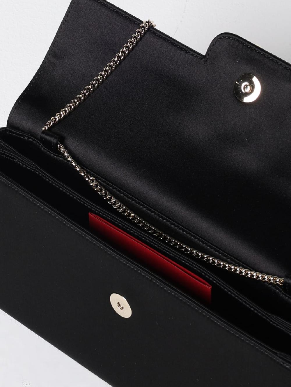 Giglio Pochette Roger Vivier In Raso Con Fibbia Flower Strass