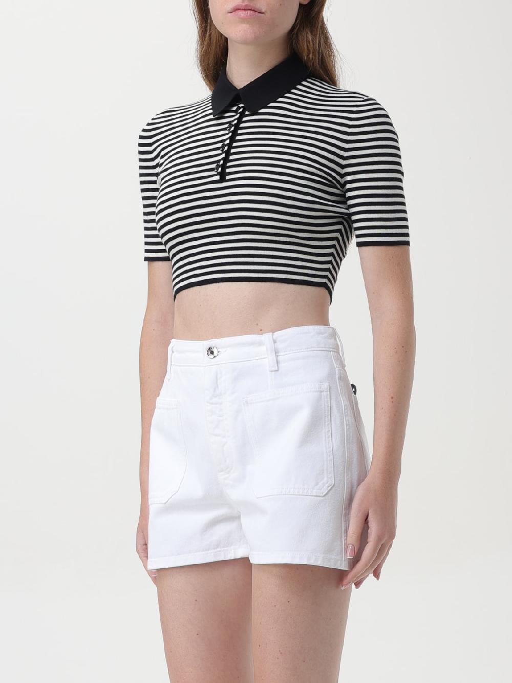 Giglio Polo Dolce & Gabbana Cropped In Lana Vergine A Righe