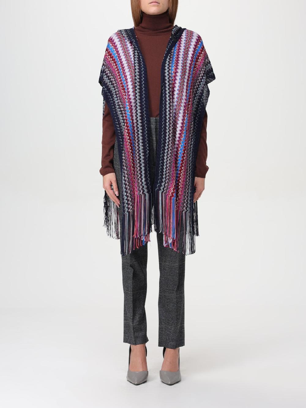 Giglio Poncho Missoni in viscosa con motivo zig-zag