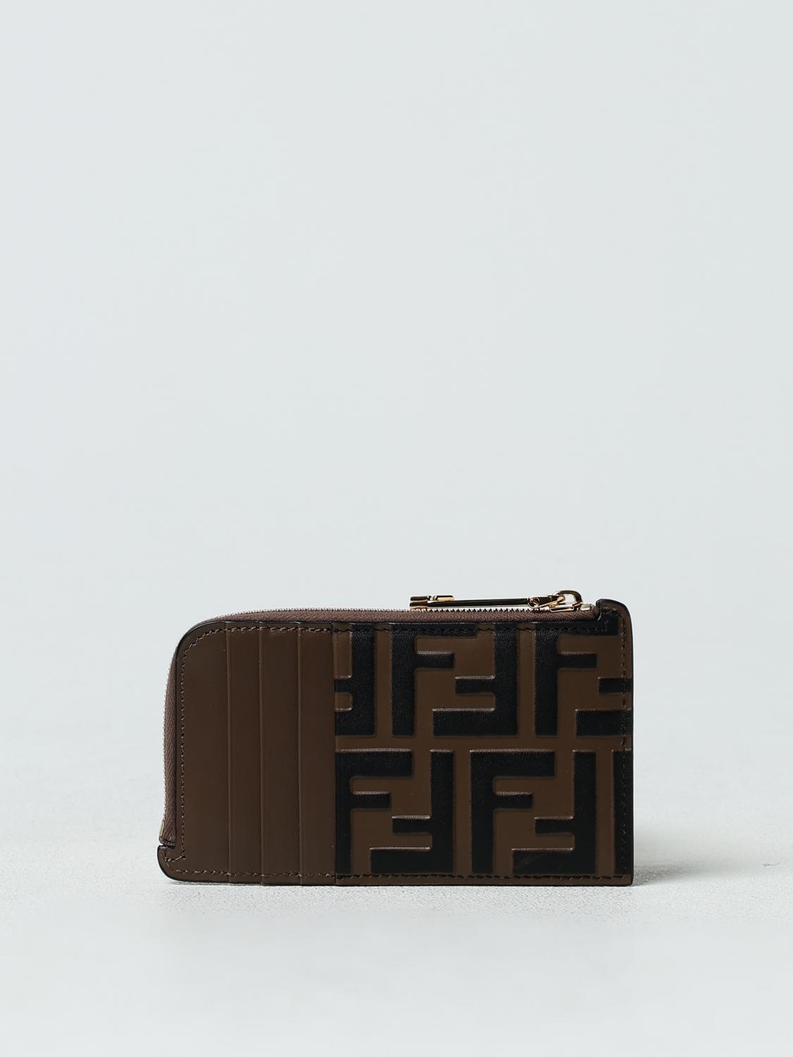 Giglio Portacarte Di Credito Fendi In Pelle Con Monogram