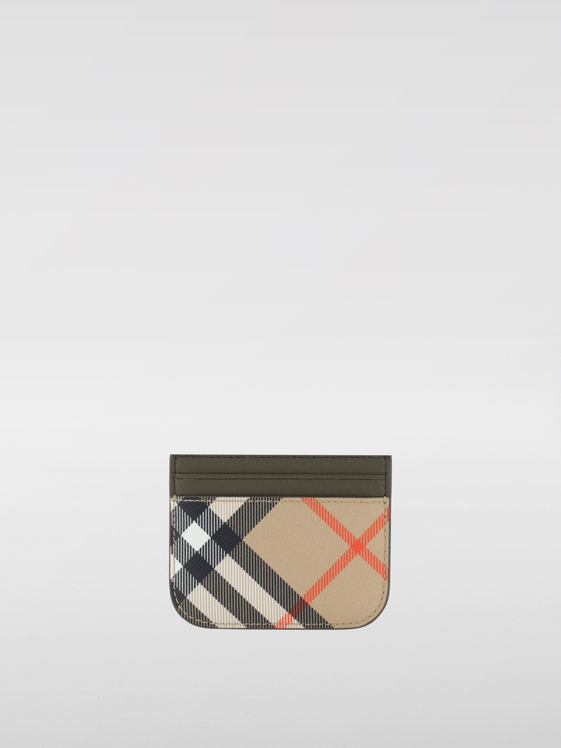 Giglio Portacarte di credito Vintage Check Burberry in pelle e cotone spalmato