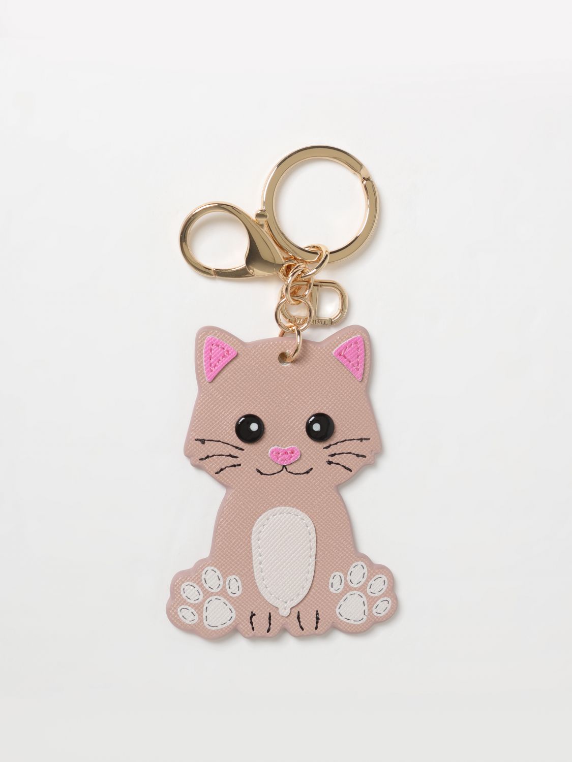 Giglio Portachiavi Cat Twinset in pelle sintetica saffiano e metallo