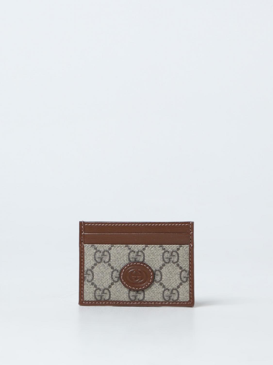 Giglio Portafoglio GG Retro Gucci in tessuto GG Supreme e pelle a grana