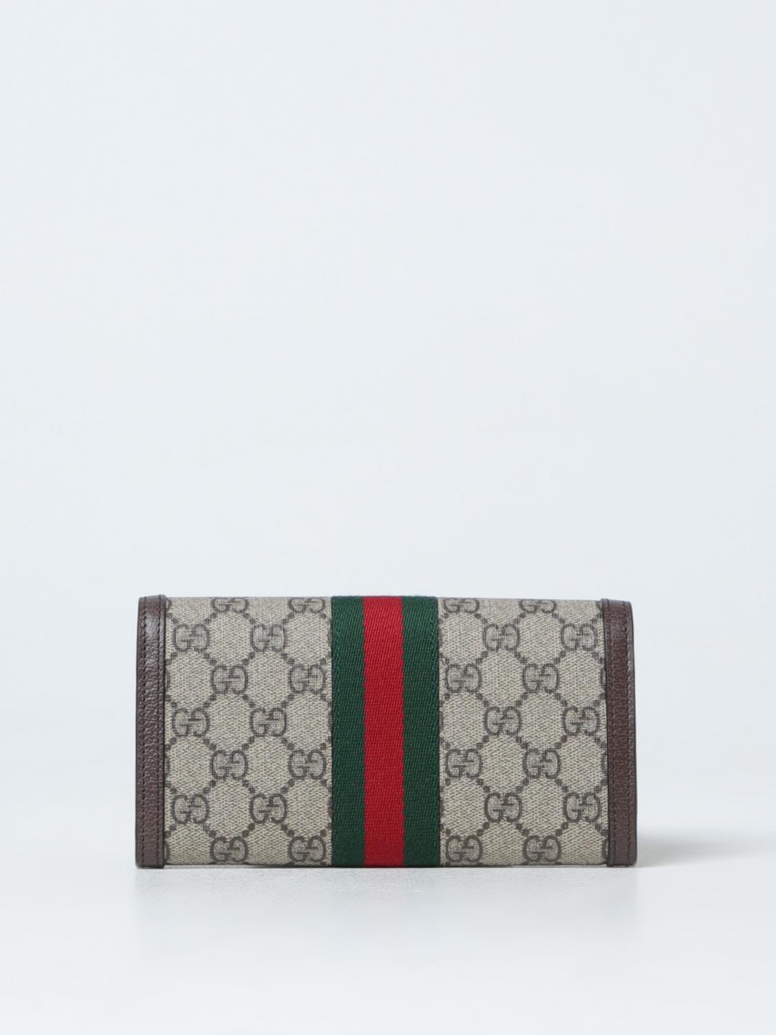 Giglio Portafoglio Ophidia Gucci In Tessuto GG Supreme E Pelle A Grana