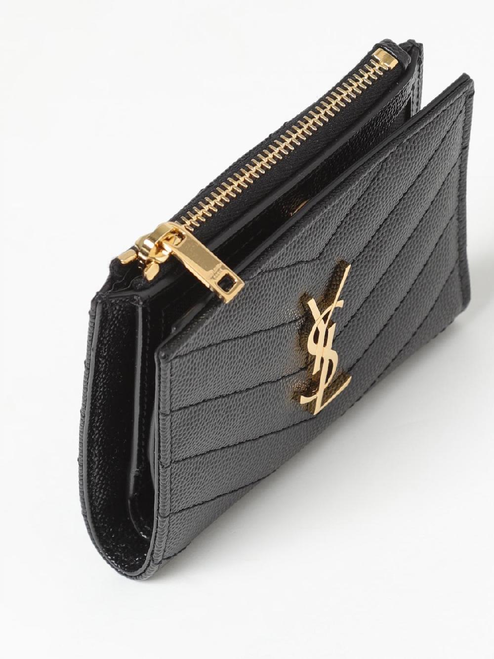 Giglio Portafoglio Saint Laurent In Pelle Grain De Poudre