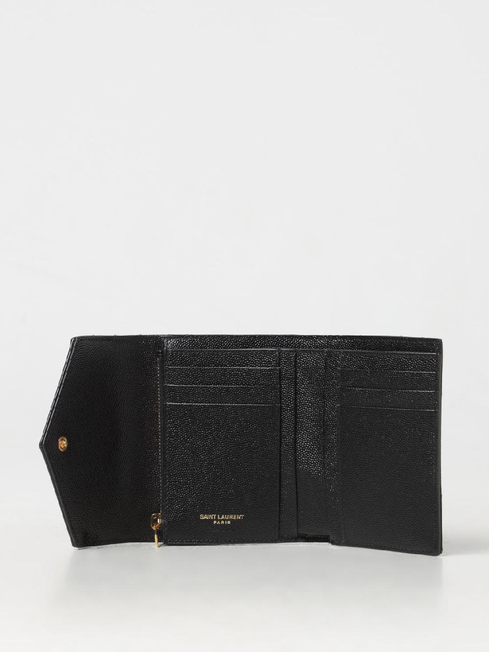 Giglio Portafoglio Saint Laurent In Pelle Grain De Poudre