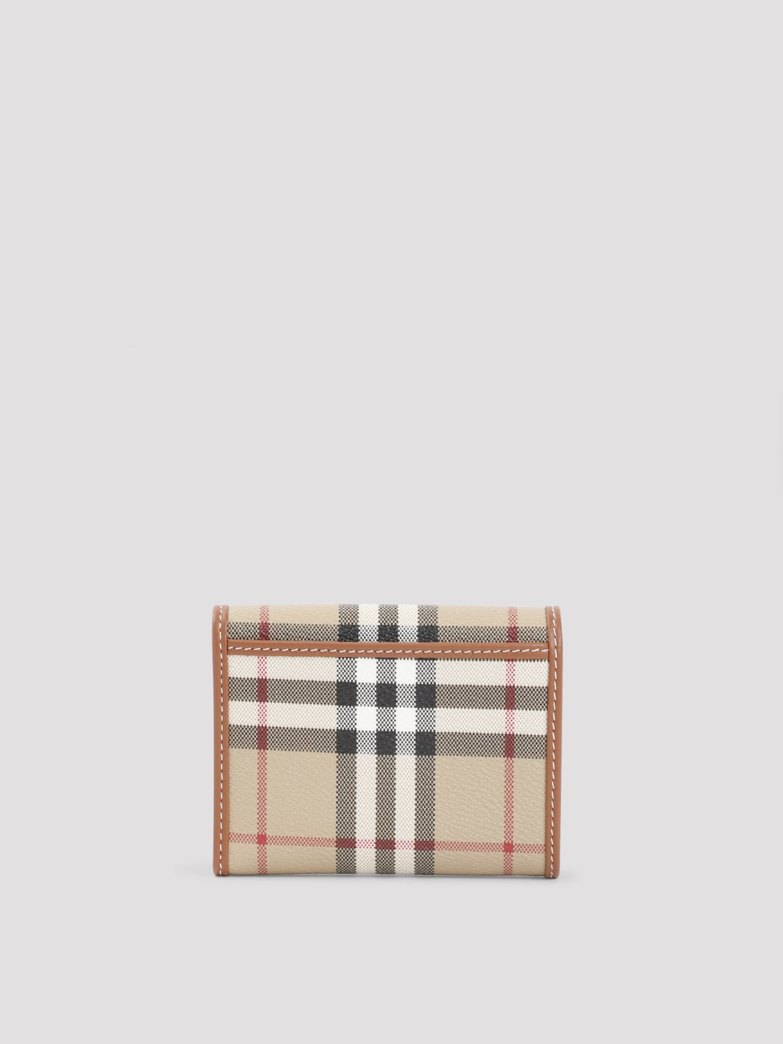 Giglio Portafoglio Vintage Check Burberry In Cotone Spalmato E Pelle