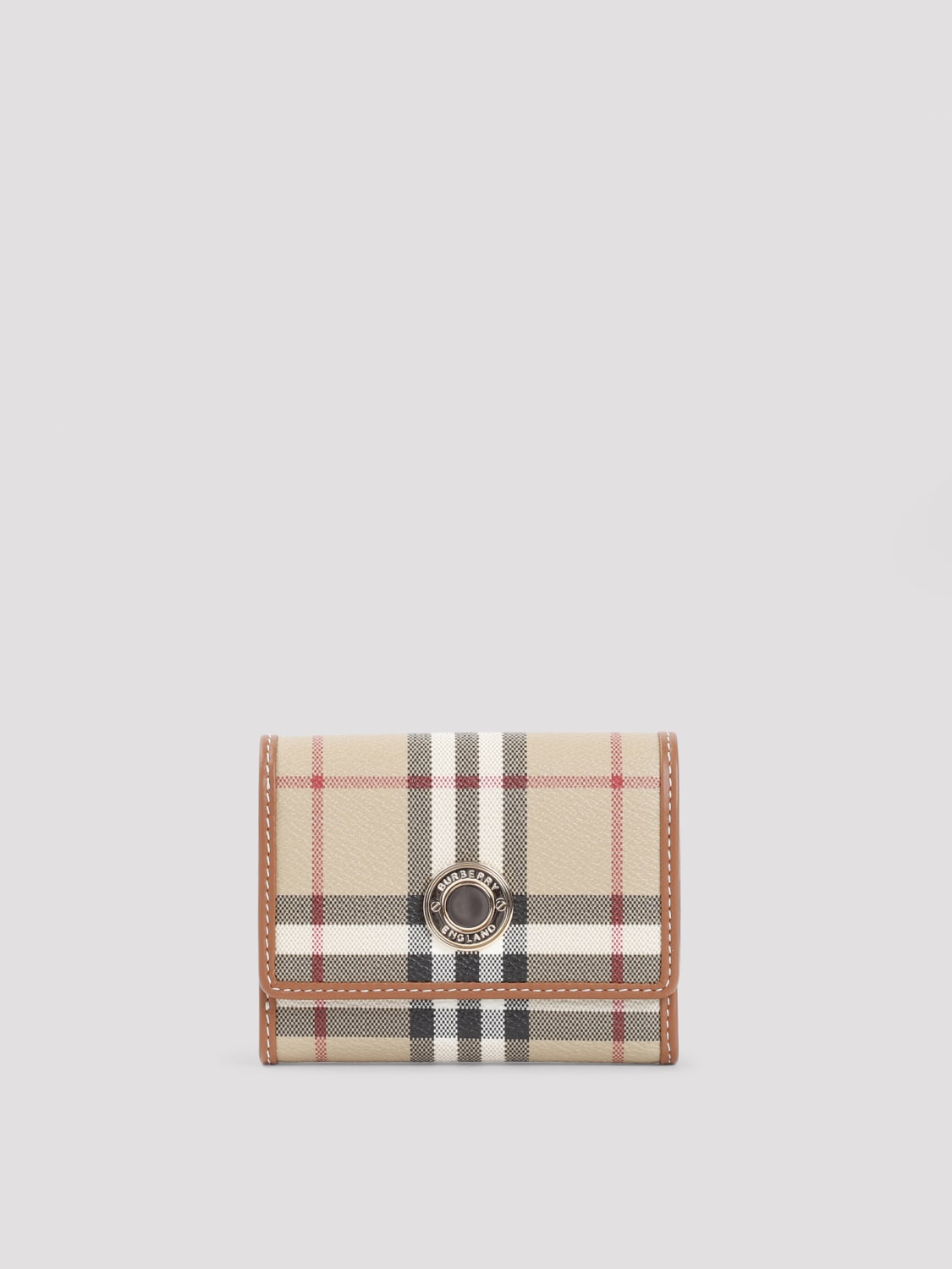 Giglio Portafoglio Vintage Check Burberry in cotone spalmato e pelle
