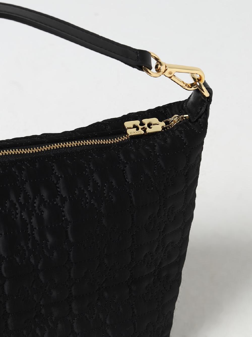 Giglio Pouch Buttefly Ganni In Nylon Con Logo Trapuntato