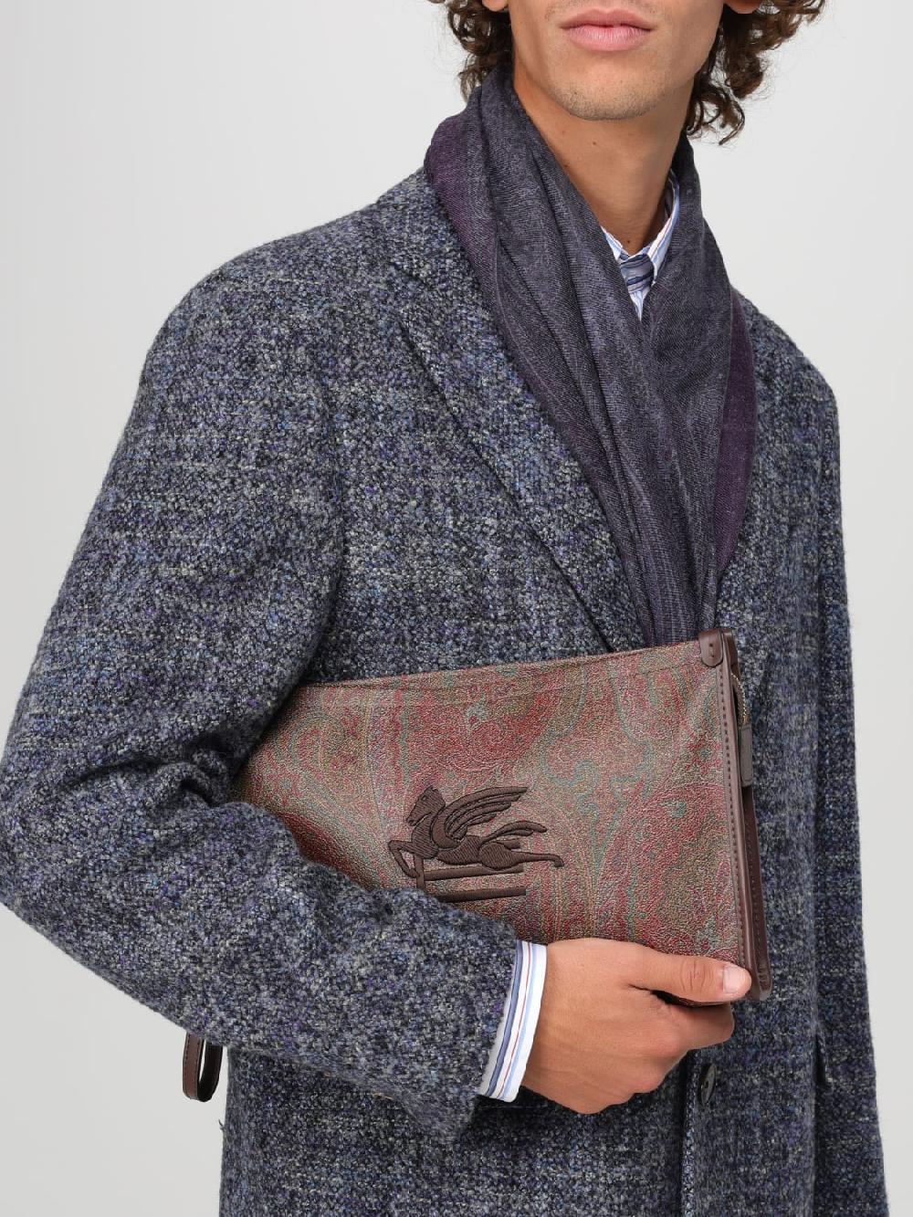 Giglio Pouch Etro In Cotone Spalmato Con Paisley All Over