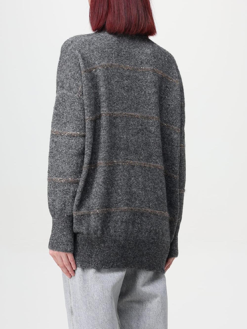Giglio Pullover Brunello Cucinelli In Misto Lana Con Monile Nickel-free