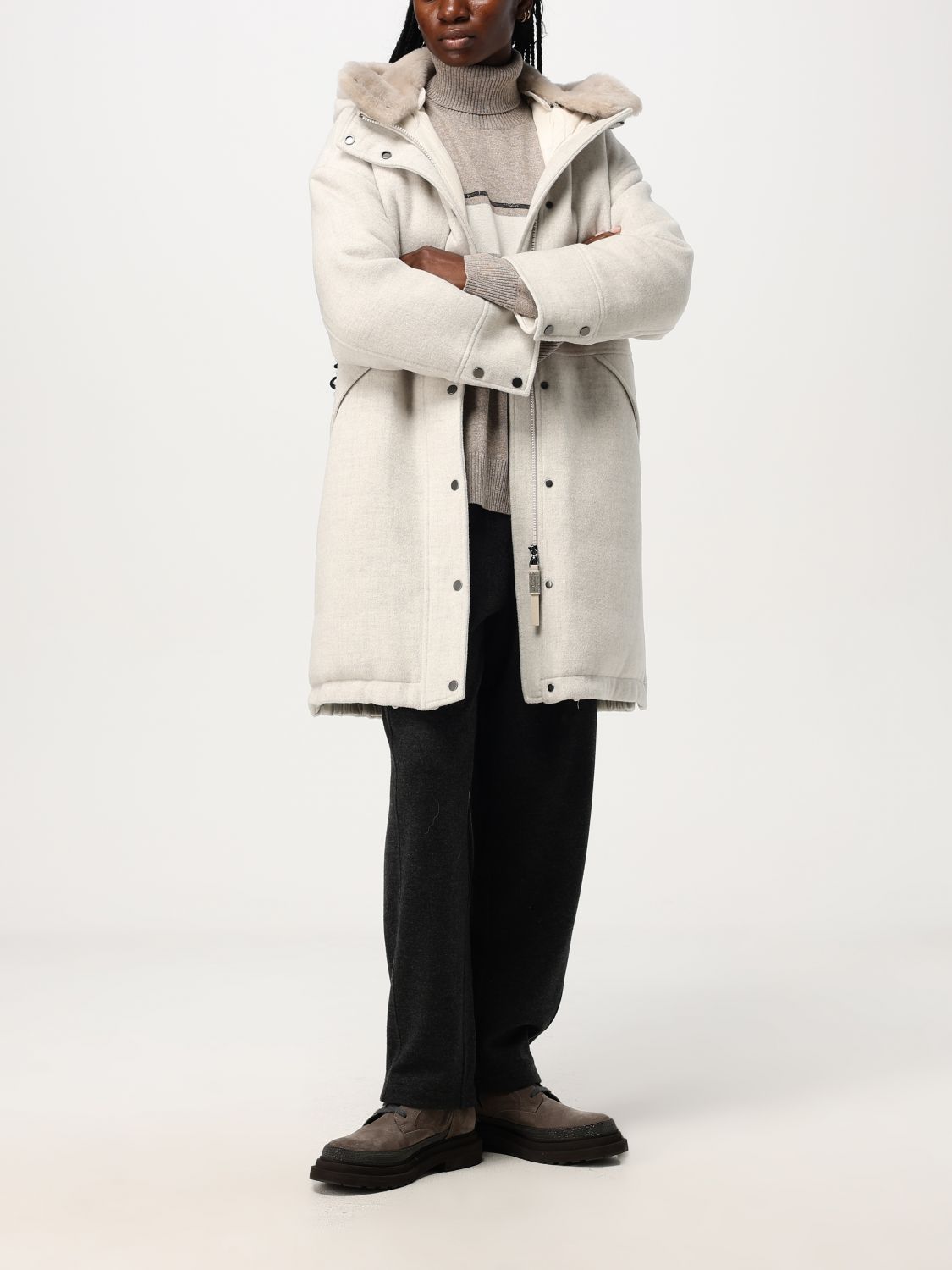 Giglio Pullover Brunello Cucinelli In Misto Lana E Seta Con Monile