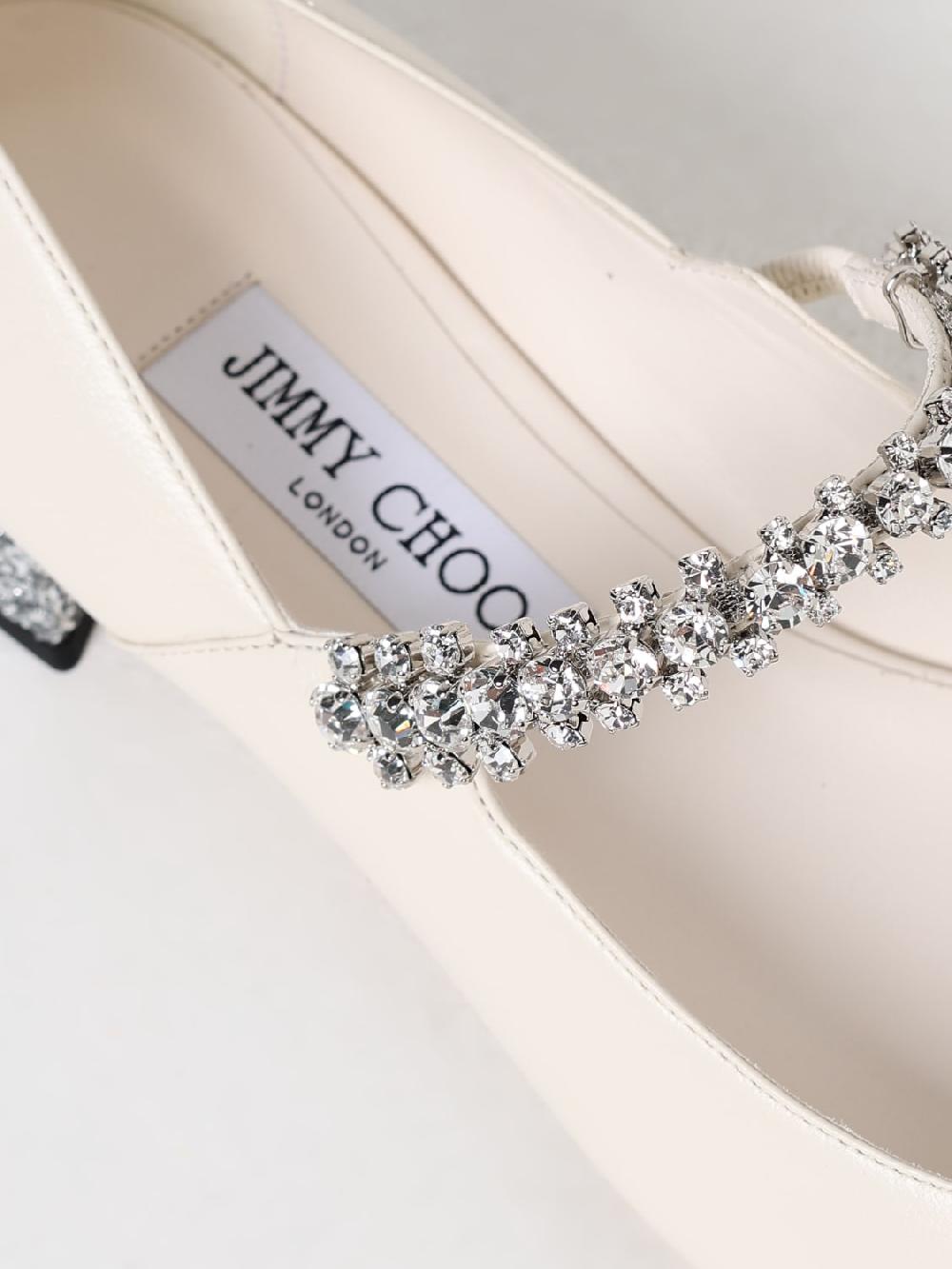 Giglio Pump Bing Jimmy Choo In Nappa Con Cristalli Incastonati