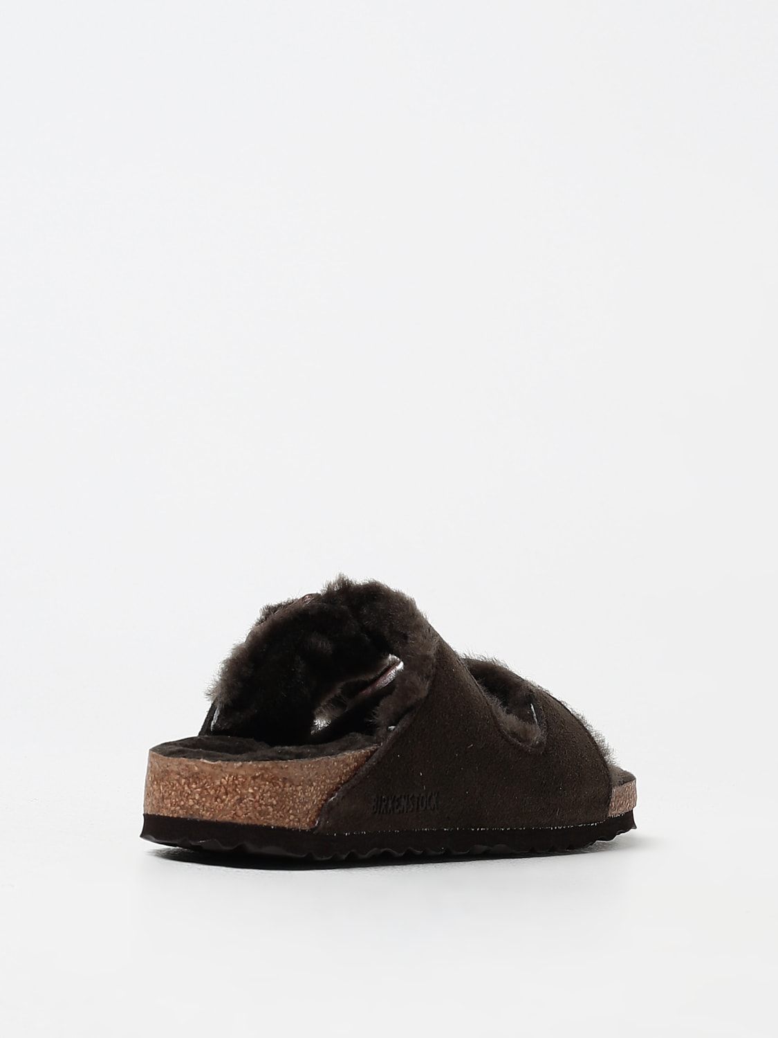 Giglio Sandalo Arizona Birkenstock In Camoscio E Shearling