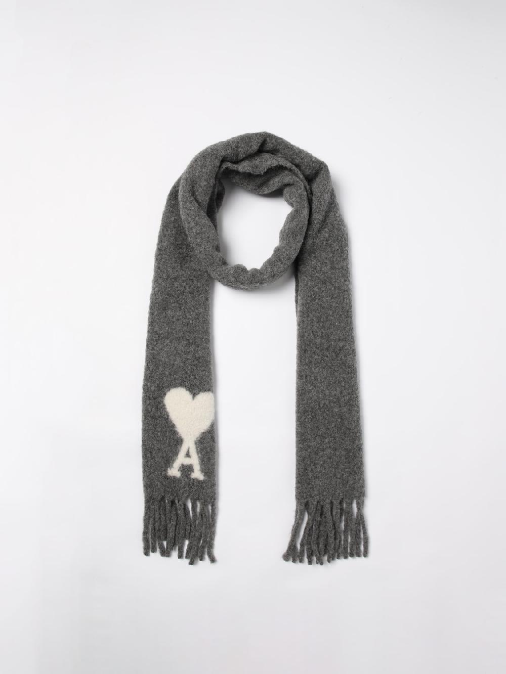 Giglio Sciarpa Ami Paris In Lana Di Alpaca Con Logo Jacquard