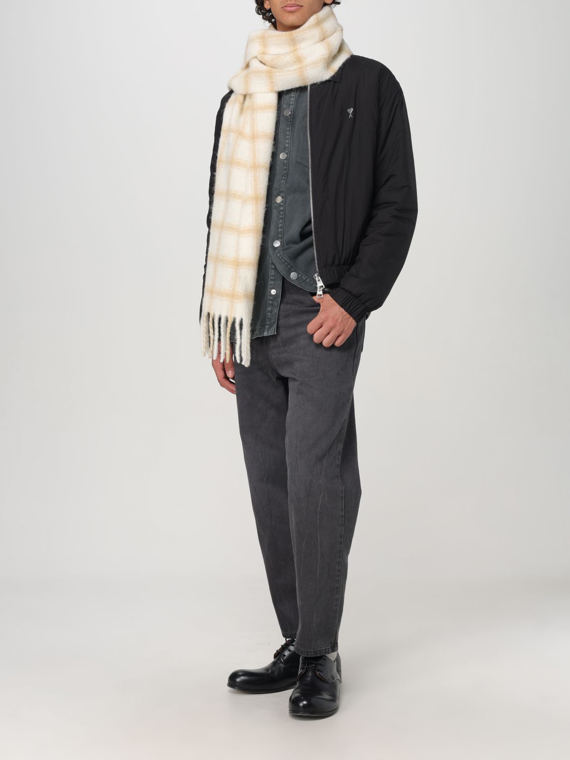 Giglio Sciarpa Ami Paris In Misto Lana Con Motivo A Quadretti Jacquard