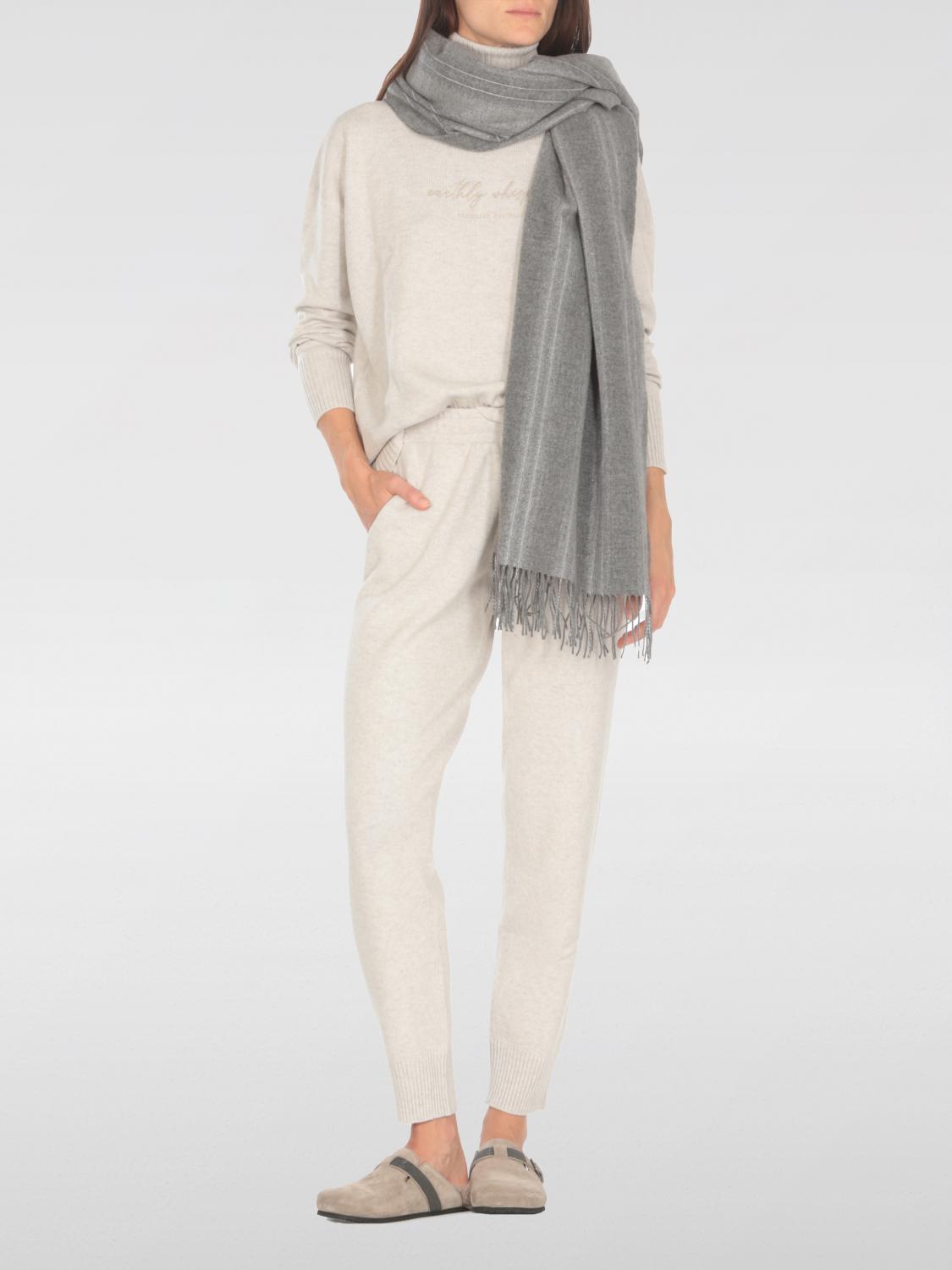 Giglio Sciarpa Brunello Cucinelli In Cashmere Con Motivo A Righe Jacquard