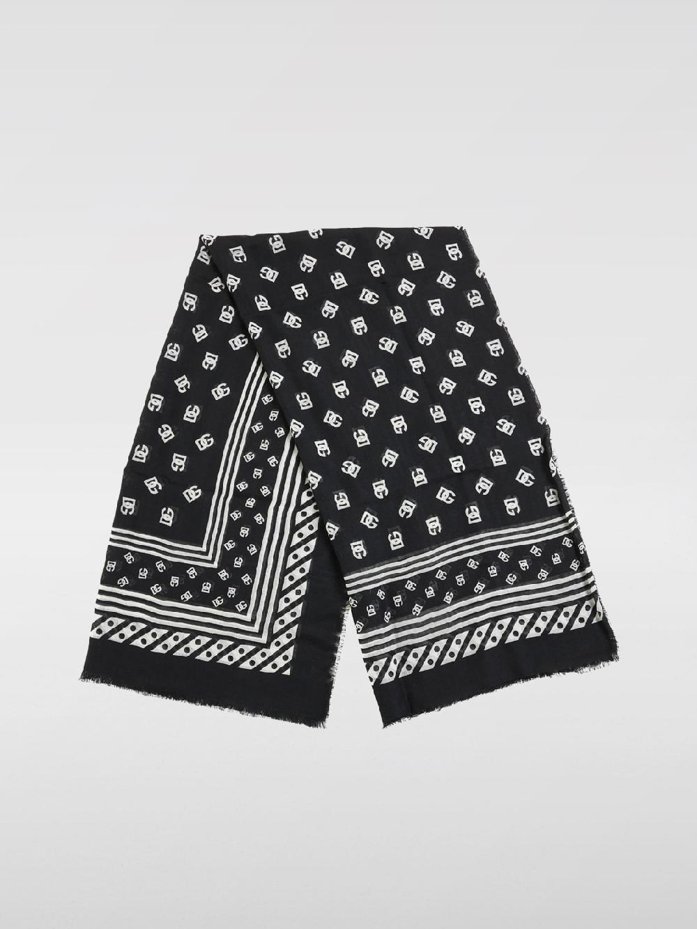 Giglio Sciarpa DG Dolce & Gabbana In Lana E Cashmere Con Logo All Over