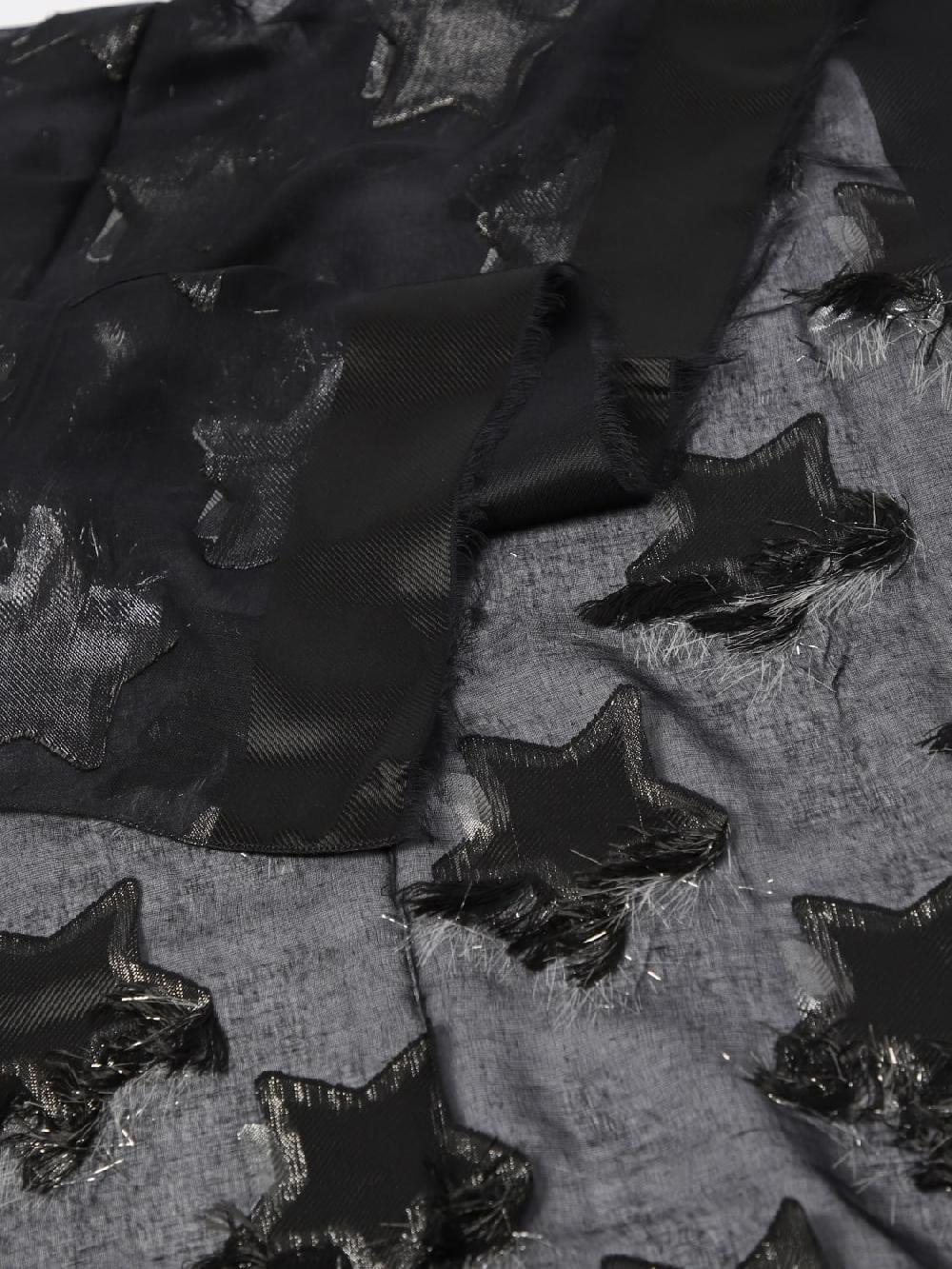 Giglio Sciarpa Emporio Armani In Modal Con Stelle Ricamate All Over