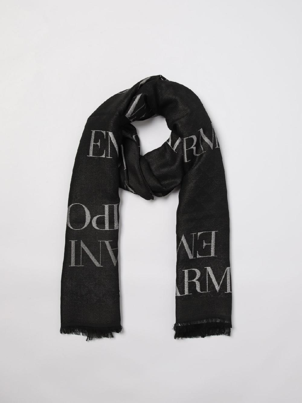 Giglio Sciarpa Emporio Armani In Viscosa Con Logo Jacquard
