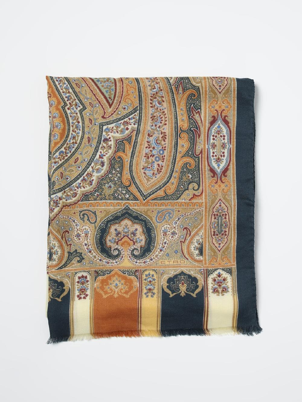 Giglio Sciarpa Etro in lana e seta con Paisley all over