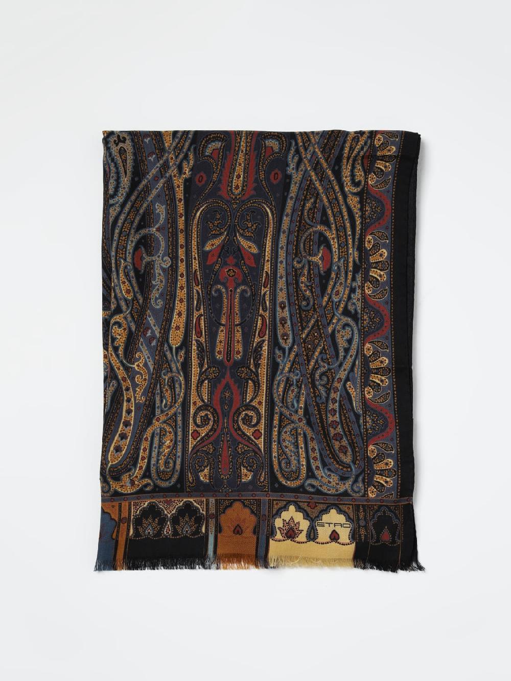 Giglio Sciarpa Etro in lana e seta con Paisley all over